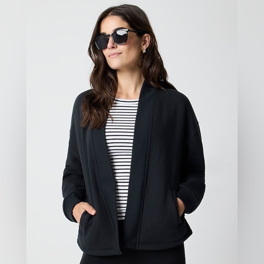 NWT J. Crew Factory Black Knit Soft Lightweight Blazer, CL515, XXS (runs large)